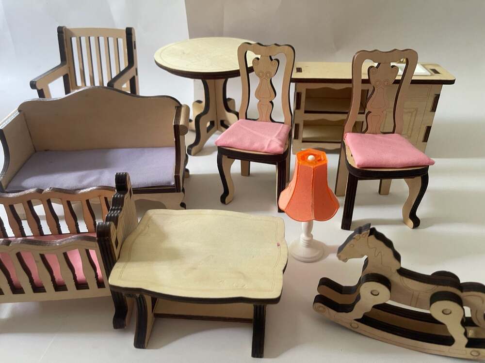 KidKraft Wooden Puzzle Dollhouse Furniture Lot 10-Piece Set
